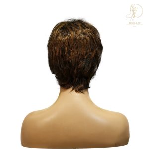 center wig machine made black wig remy hair tc066