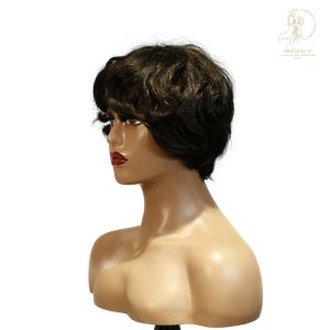center wig machine made black wig remy hair tc16
