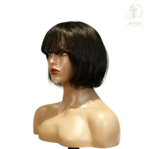 center wig machine made black wig remy hair tc027