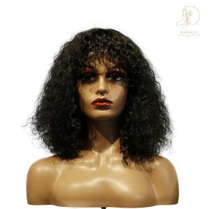 center wig machine made black wig remy hair tc047