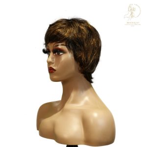 center wig machine made black wig remy hair tc066