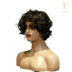 center wig machine made black wig remy hair tc068