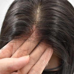 center wig natural black remy hair 2x6 lace closure straight bob human hair wig