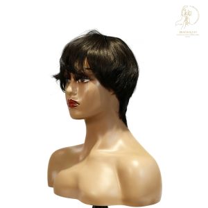 center wig machine made black wig remy hair h081