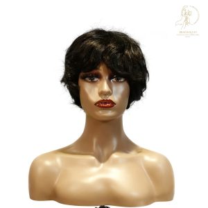 center wig machine made black wig remy hair tc16