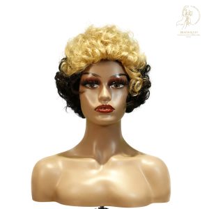 center wig machine made black wig remy hair tc004