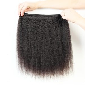 center wig remy hair black yaki straight bundles brazilian weaving