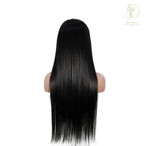 center wig natural black remy hair 6x7 lace closure straight human hair wig