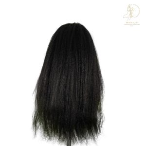 center wig natural black remy hair 6x7 lace closure yaki straight human hair wig