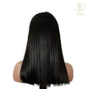center wig natural black asian raw hair 2x6 hd lace closure straight bob human hair wig