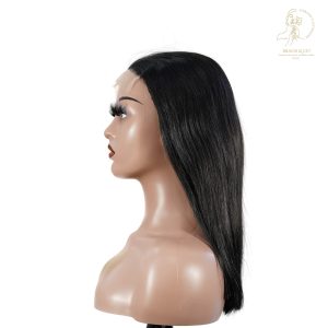 center wig natural black asian raw hair 5x5 hd lace closure straight bob human hair wig