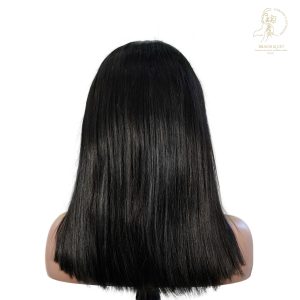 center wig natural black asian raw hair 5x5 hd lace closure straight bob human hair wig