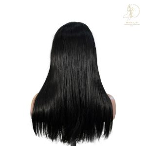 center wig natural black remy hair 5x5 lace closure straight human hair wig