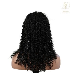 center wig natural black remy hair 5x5 lace closure jerry curly human hair wig