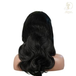 center wig natural black remy hair 5x5 lace closure body wave human hair wig