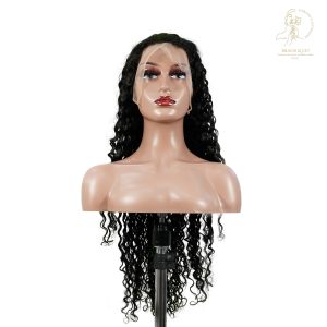 center wig 13x4 deep wave lace front wig natural black remy hair