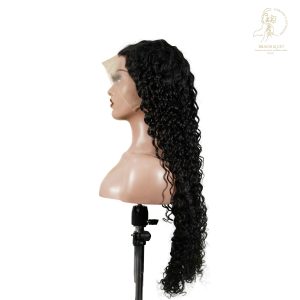 center wig 13x4 deep wave lace front wig natural black remy hair
