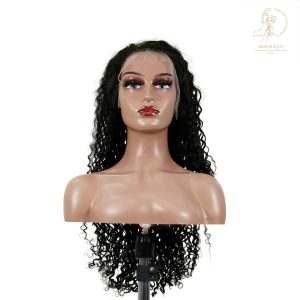 center wig natural black asian raw hair 13x6 hd lace front wig deep wave human hair wig