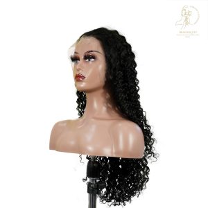 center wig natural black asian raw hair 13x6 hd lace front wig deep wave human hair wig