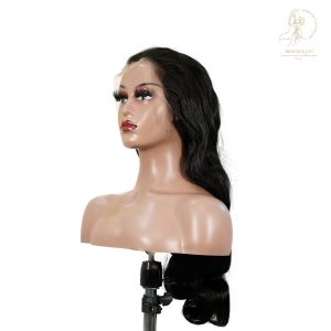 center wig natural black asian raw hair 13x6 hd lace front wig body wave human hair wig