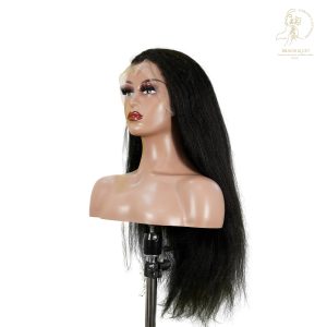 center wig 13x4 yaki straight lace front wig black remy hair