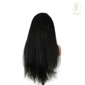 center wig 13x4 yaki straight lace front wig black remy hair