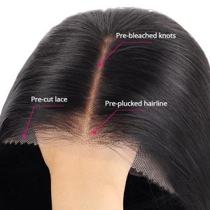 center wig glueless remy hair 5x5 lace closure straight human hair wig