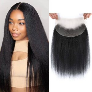 center wig remy hair 13x4 yaki straight frontal